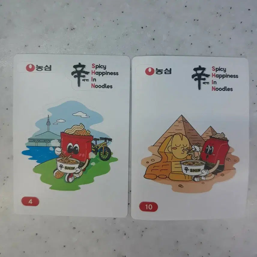 [BUNJANG] Shin Ramyun Character World Tour Sticker Set (2 Sheets) / 신라면 캐릭터 신의 월드투어 스티커 2장 모두 1000원