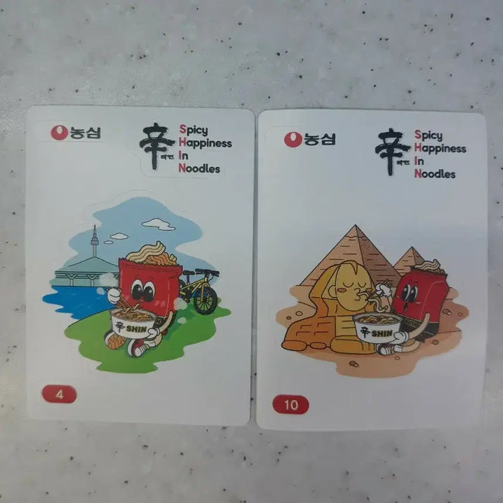 [BUNJANG] Shin Ramyun Character World Tour Sticker Set (2 Sheets) / 신라면 캐릭터 신의 월드투어 스티커 2장 모두 1000원