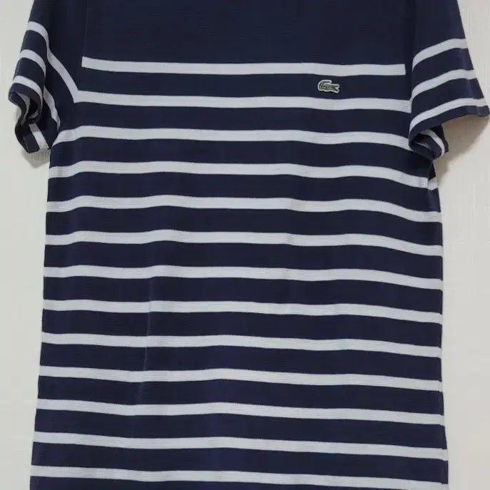 [BUNJANG] Lacoste Navy Stripe Slim Fit T-Shirt / 라코스테 네이비 스트라이프 슬림핏 티셔츠