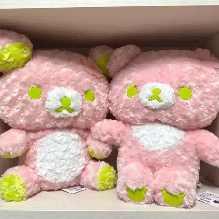 [BUNJANG] San-X Korilakkuma Sweet Potato &amp; Sakura Matcha Rose Boa Large Plush Doll / 코리락쿠마 코구마 사쿠라 말차 벚꽃 로즈보아 대형 인형 누이 챠이로이
