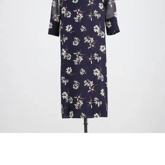 [BUNJANG] Frost.J Jane Flower Wrap Dress Navy / 프로스트제이 제인 플라워 원피스 네이비