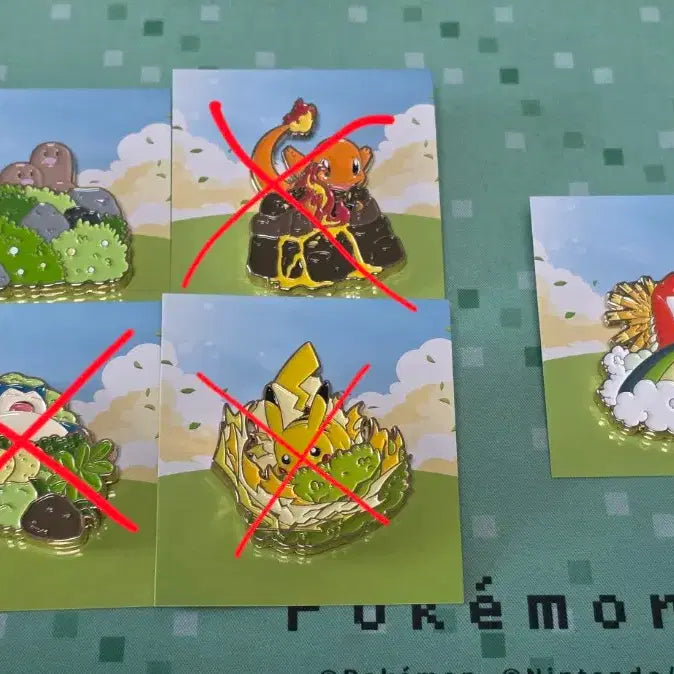 [BUNJANG] Isaac Toast Pokemon Badge Set / [미사용] 이삭토스트 포켓몬 뱃지 판매