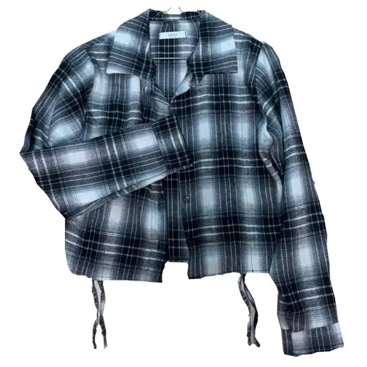 [BUNJANG] Cropped Blouse Shirt / 크롭 남방 셔츠