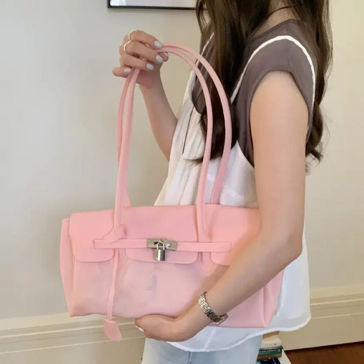 [BUNJANG] Jelly Bag Perkin Bag Cherry Blossom Pink Baguette Bag / [빠른발송] 젤리백 펄킨 가방 벚꽃 핑크 바게트백
