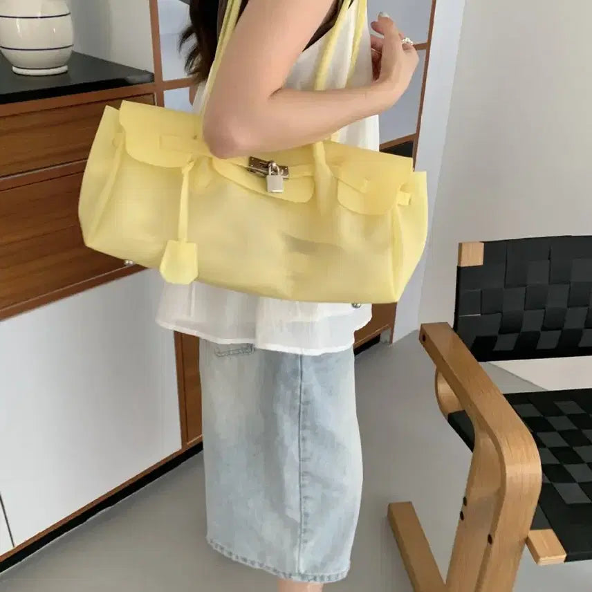 [BUNJANG] Jelly Bag Perkin Bag Cherry Blossom Pink Baguette Bag / [빠른발송] 젤리백 펄킨 가방 벚꽃 핑크 바게트백