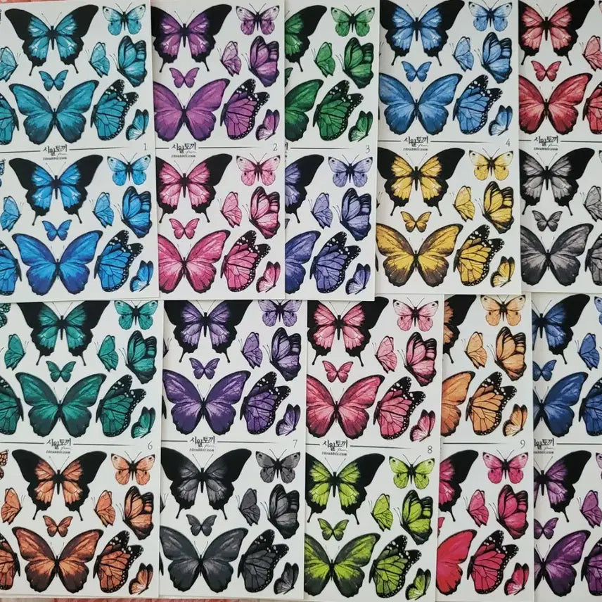 [BUNJANG] Siwol Tokki Butterfly Sticker Die-Cuts (10 Sheets) / 시월토끼 나비 소품 인스 스티커