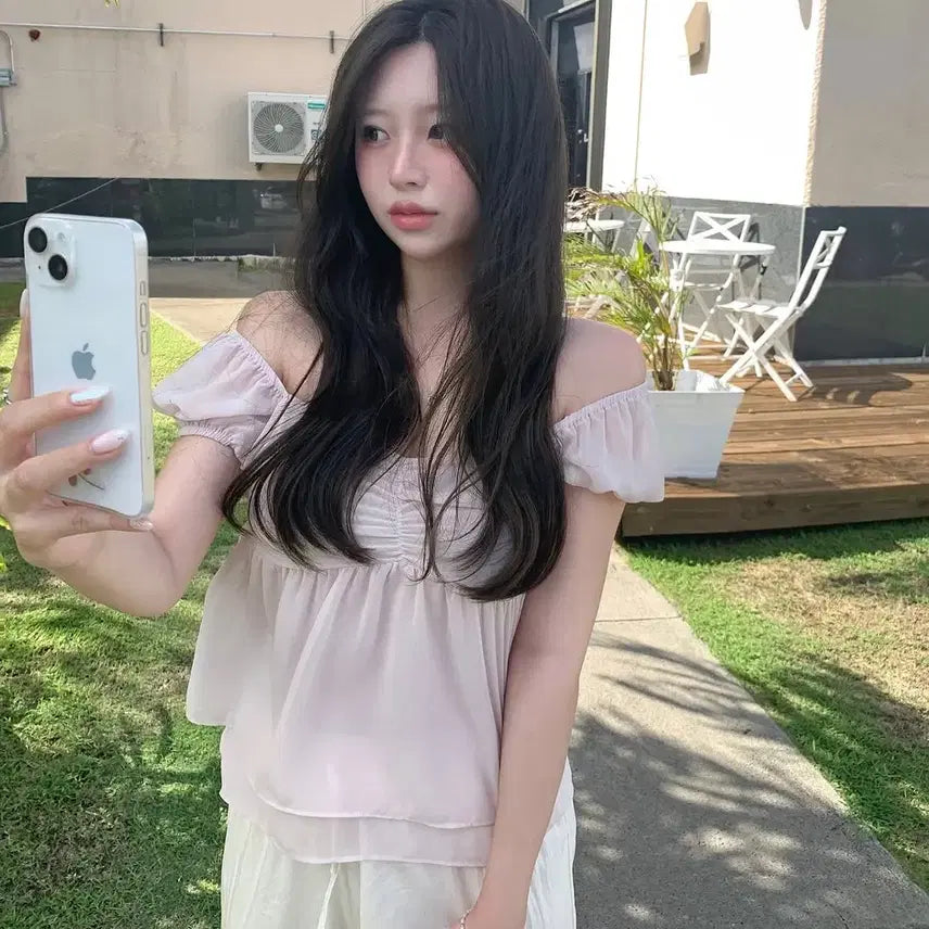 [BUNJANG] Live Hour Chiffon Blouse New / 리브아워 쉬폰 블라우스 새상품