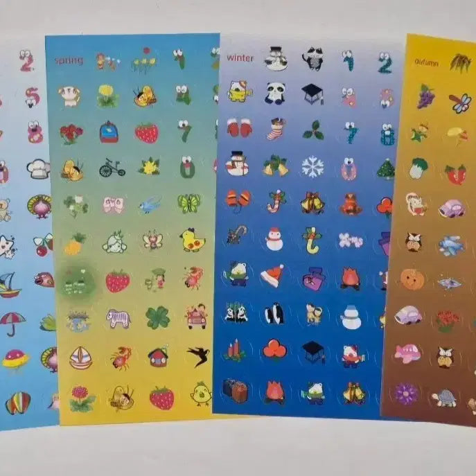 [BUNJANG] 4-Piece Seasonal Sticker Set / 4장셋트)봄,여름,가을,겨울 스티커