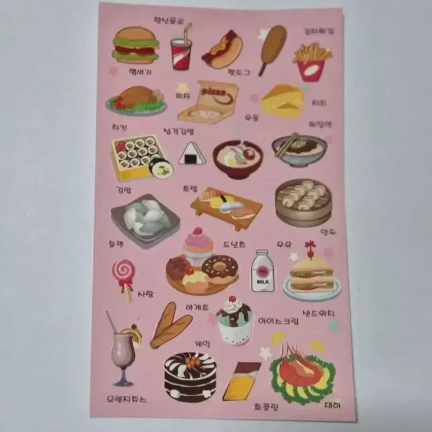 [BUNJANG] Animal, Music Note, Food Sticker Set (3 Sheets) / 3장셋트)동물,음표,음식 스티커