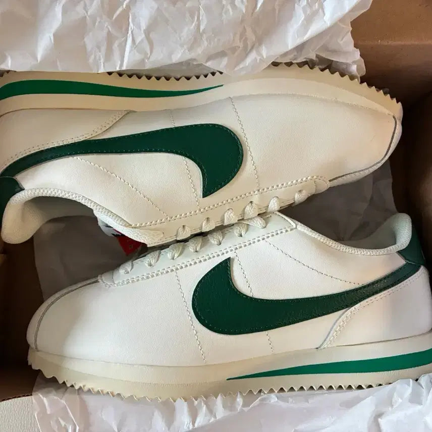[BUNJANG] Nike Cortez G-Zi Green &amp; Malachite Leather Sneakers (240) / 나이키 코르테즈 골지 그린앤말라카이트 240 새상품