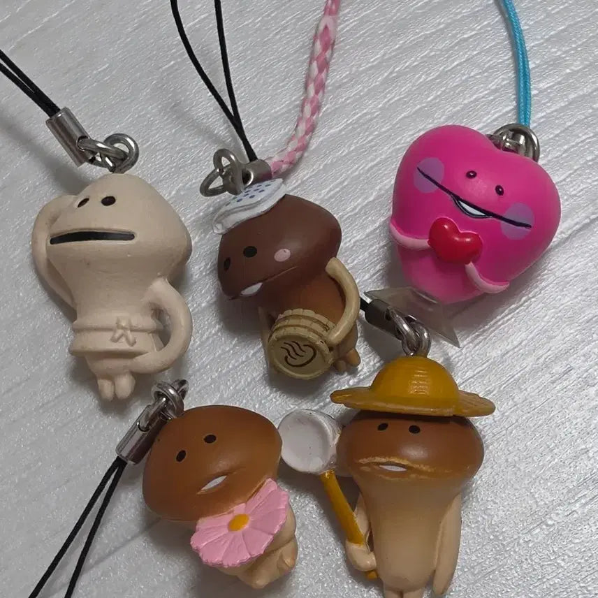 [BUNJANG] Bundle Set Vintage Nameko Mascot Keychain / 일괄 ) 고전 나메코 키링