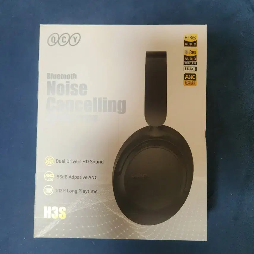 [BUNJANG] QCY H3S Wireless Bluetooth Noise Cancelling Headphones with Case / QCY H3S 무선 블루투스 노이즈 캔슬링 헤드폰 및 케이스