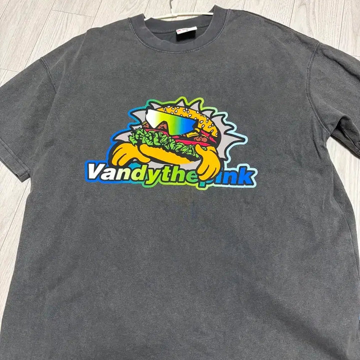 [BUNJANG] Vandythepink Hamburger Short Sleeve T-Shirt Charcoal Gray / Vandythepink 햄버거 반팔 티셔츠