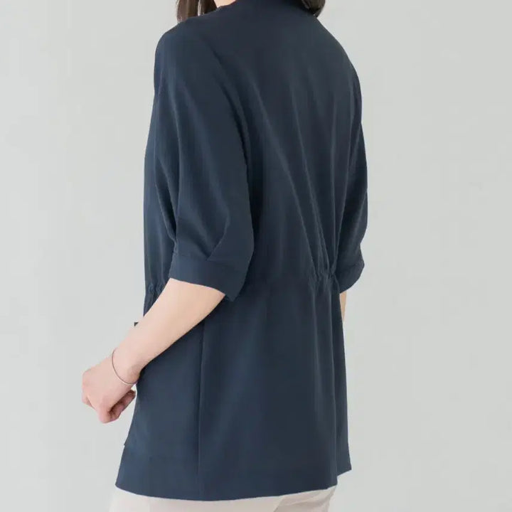 [BUNJANG] Lycienne Round String Zipper-Up Jacket Navy / [새상품] 리센느(Lycienne) 라운드 스트링 지퍼업 자켓