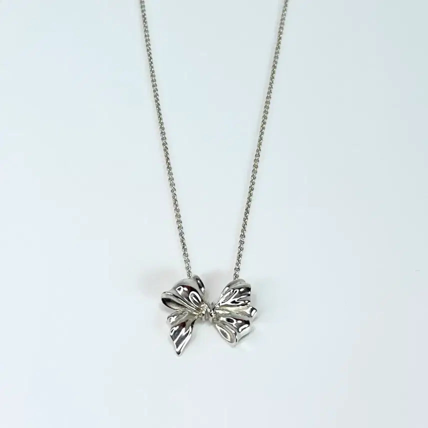 [SOLD OUT] [새상품급/풀구성] 티파니앤코 리본 보우 펜던트 실버 목걸이