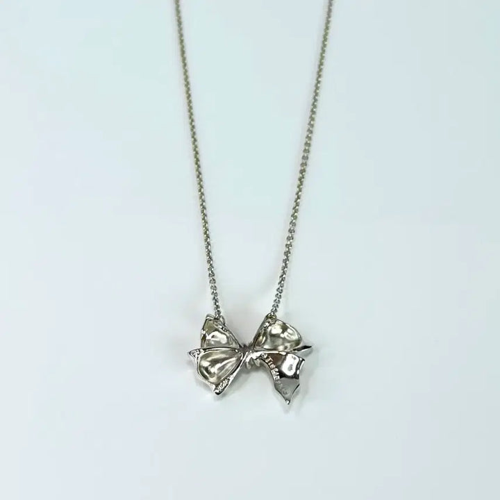 [SOLD OUT] [새상품급/풀구성] 티파니앤코 리본 보우 펜던트 실버 목걸이