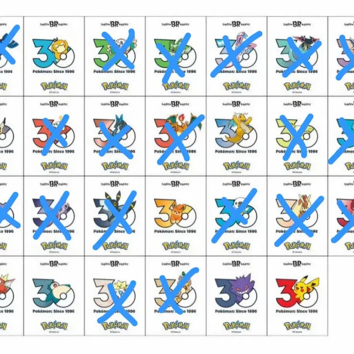 [BUNJANG] Pokemon 30th Anniversary Baskin Robbins Sticker Trade / 포켓몬스터 30주년 배스킨라빈스 스티커 교환
