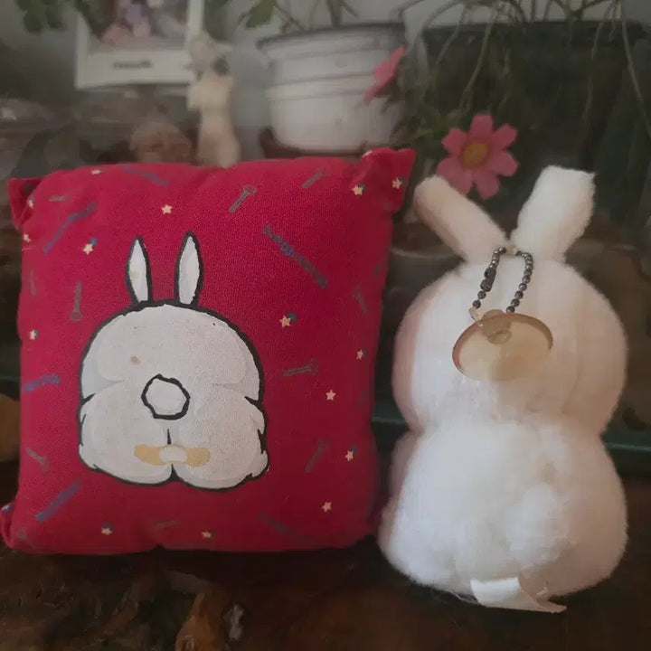 [BUNJANG] Vintage Marshmallow Mini Cushion &amp; Doll Set (Genuine) / 옛날 마시마로인형, 미니쿠션(모두정품) 고전인형