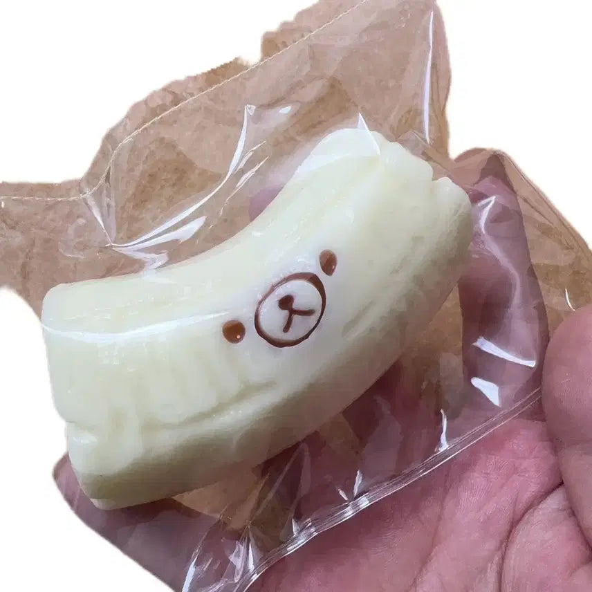 [BUNJANG] Rilakkuma Squishy Pouch Banana Pudding Bread / 타바스퀴시 리락쿠마 말랑이 콩바나나 리락쿠마 푸딩 말랑이 빵 크런치말랑이