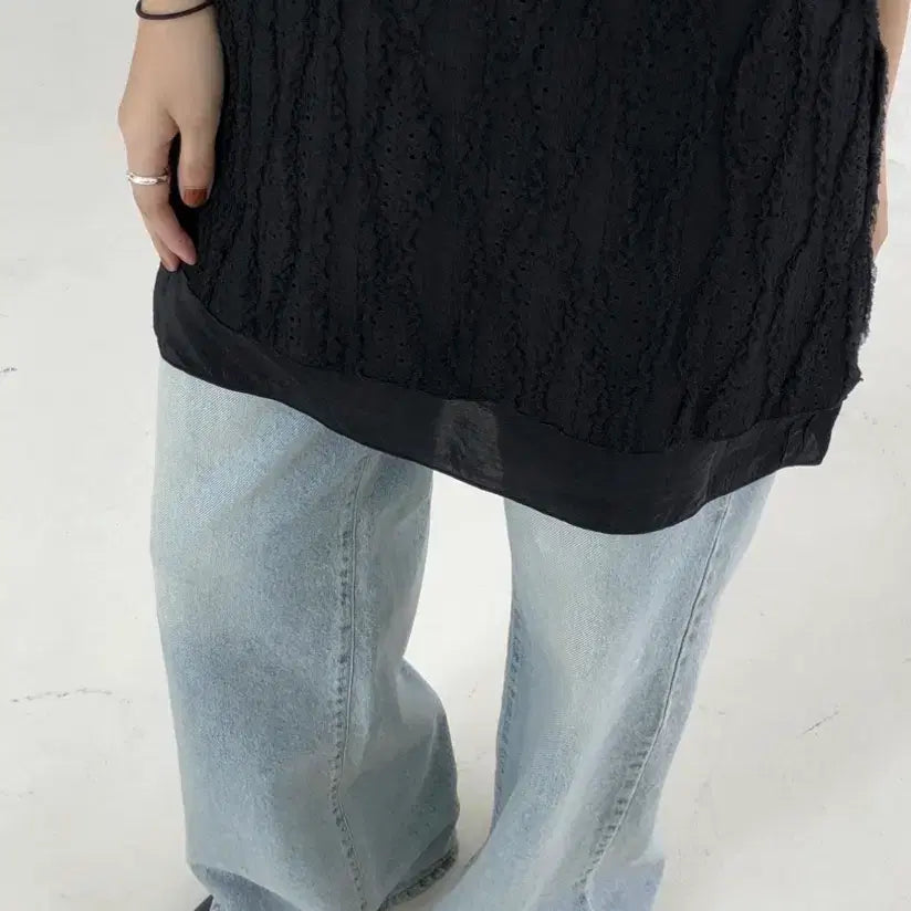 [BUNJANG] Light Wash Semi-Wide Denim Pants / 연청 세미와이드 데님