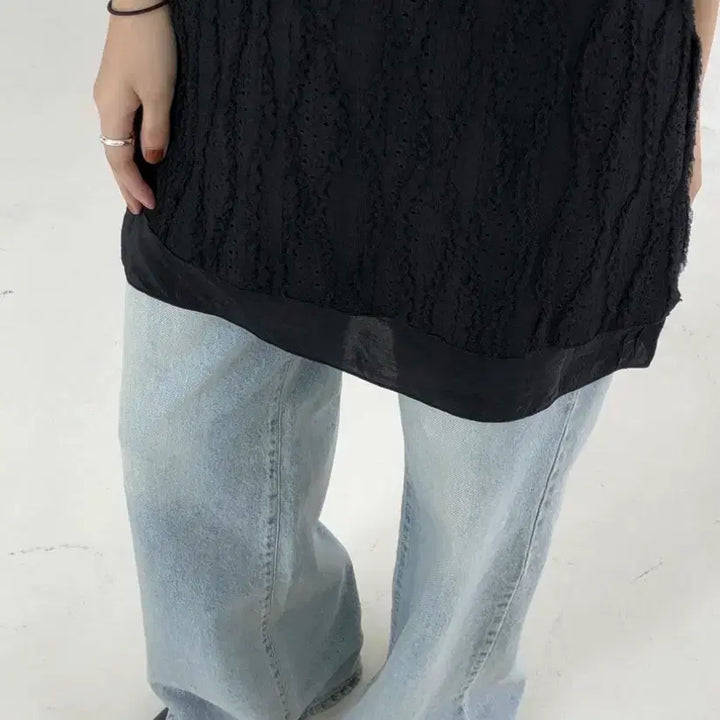 [BUNJANG] Light Wash Semi-Wide Denim Pants / 연청 세미와이드 데님