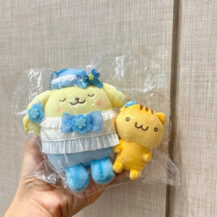[BUNJANG] Sanrio Pompompurin Plush Mascot Doll Keychain / 새상품)산리오 폼폼푸린 무뉴구루미 팝업 마스코트 인형 키링