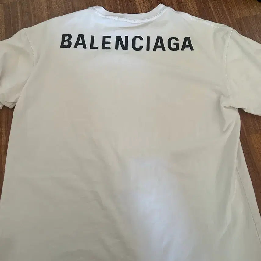 [BUNJANG] Balenciaga Back Logo Short Sleeve T-shirt White L / 발렌시아가 백로고 반팔 화이트 L