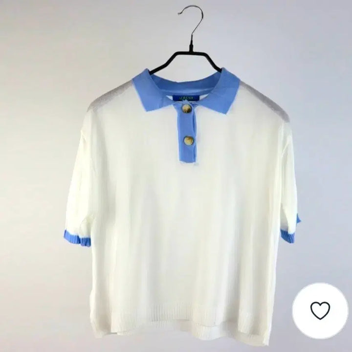 [SOLD OUT] (새상품)반팔 배색 카라 니트 (얇음)실사있음