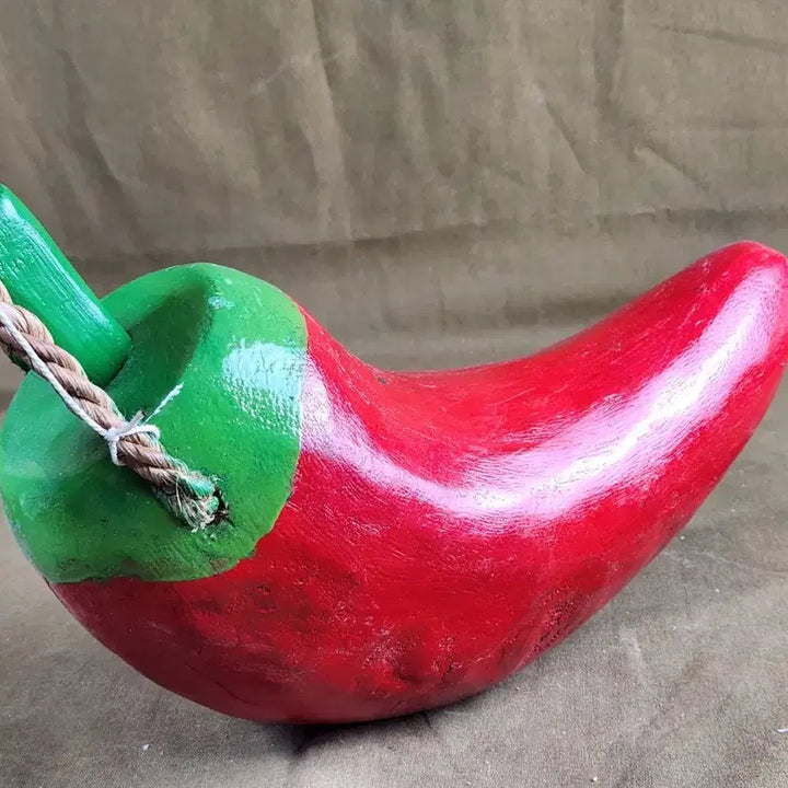 [BUNJANG] Natural Wood Chili Pepper Shaped Wooden Bell / 천연목으로 만든 청량고추 목탁 민속품