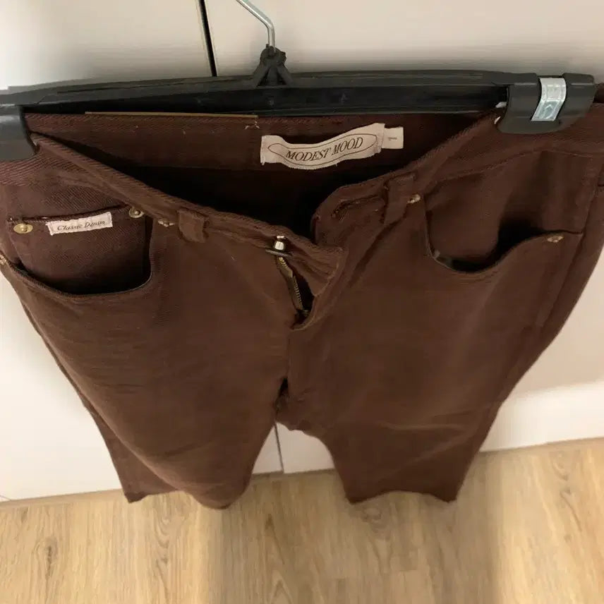 [BUNJANG] Modestmood Brown Denim Pants Size 1 / 모데스트무드 브라운 데님팬츠