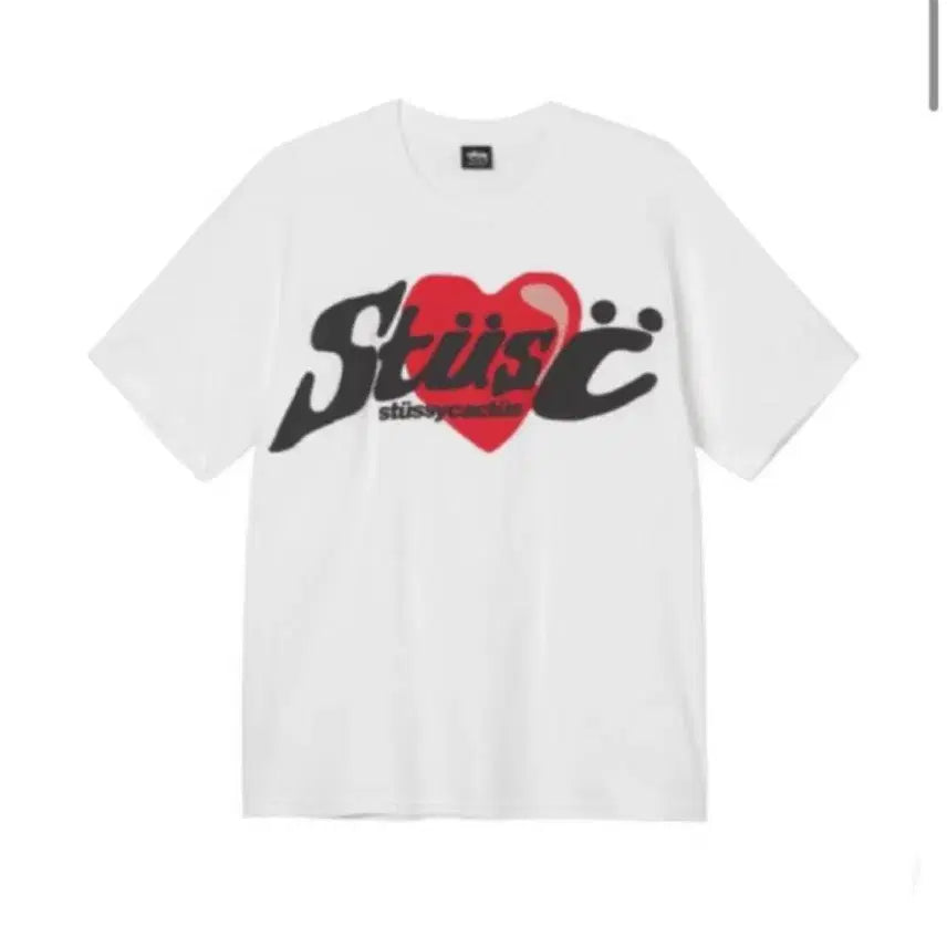 [BUNJANG] Stussy Heart T-Shirt White / 스투시 하트 반팔 티셔츠 화이트
