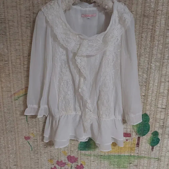 [BUNJANG] Adelia Vintage Lace Blouse White / 아델리아 빈티지 레이스 블라우스 화이트