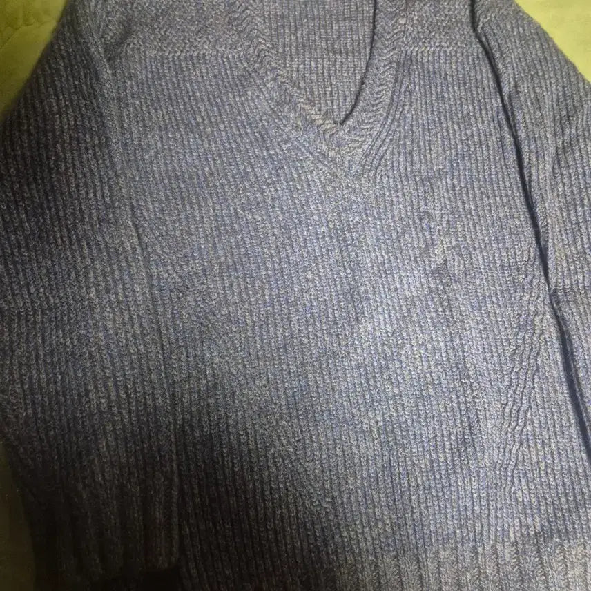 [BUNJANG] Wooyoungmi 16FW V-Neck Knit Grey Blue / 우영미 16fw 브이넥 유아인 니트 그레이 블루