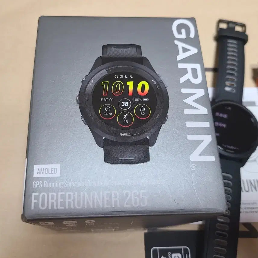 [BUNJANG] Garmin Forerunner 265 GPS Running Smartwatch - Black / 가민 포러너 265 GPS 러닝 스마트워치 블랙