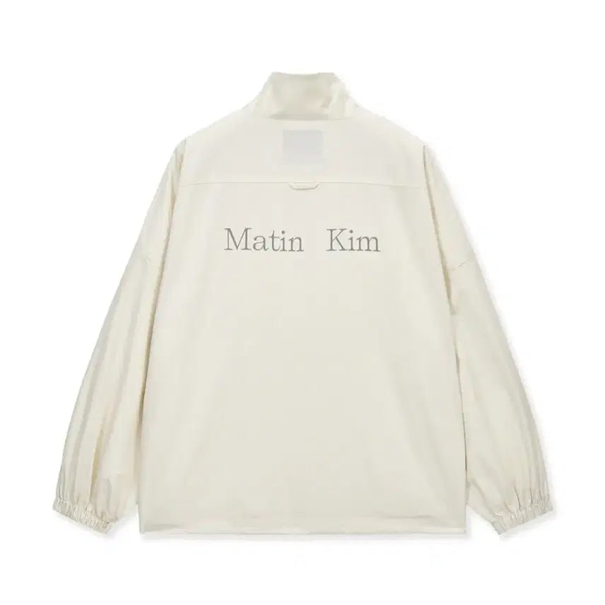 [BUNJANG] Matin Kim Back Logo High Neck Jumper - Cream / 마뗑킴 (백로고하이넥점퍼) - 크림