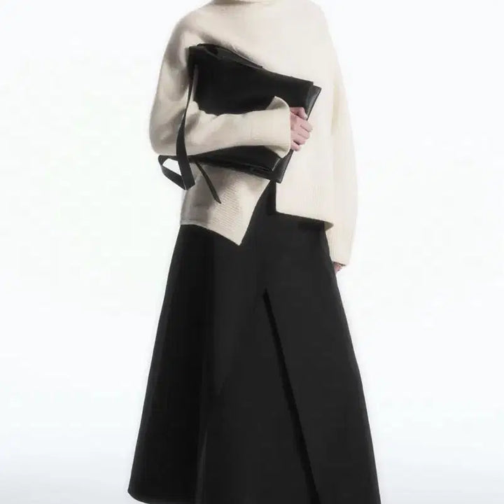 [BUNJANG] COS Tailored Wool Midi Wrap Skirt Black / 코스 테일러드 울 미디 랩 스커트 블랙