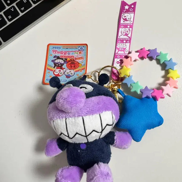 [BUNJANG] Anpanman, Baikinman Star Charm Set / (일괄)호빵맨, 세균맨 별 인형 키링 세트