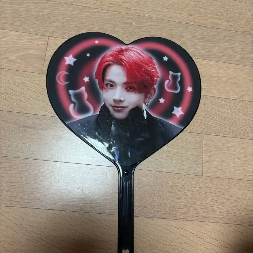 [BUNJANG] Enhypen Heeseung Evan Uchiwa Heart Fan Slogan / 전 ENHYPEN 엔하이픈 희승 EVAN 에반 우치와 부채 fan 슬로건