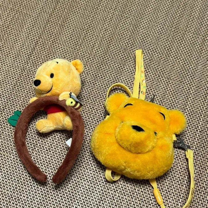 [BUNJANG] Disney Winnie the Pooh Relipass Card Holder &amp; Headband Bundle Set / 디즈니랜드 푸 릴패스 카드지갑 머리띠 일괄