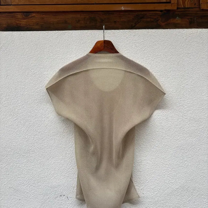 [BUNJANG] Pleats Please Beige Top / 플리츠플리즈 베이지탑