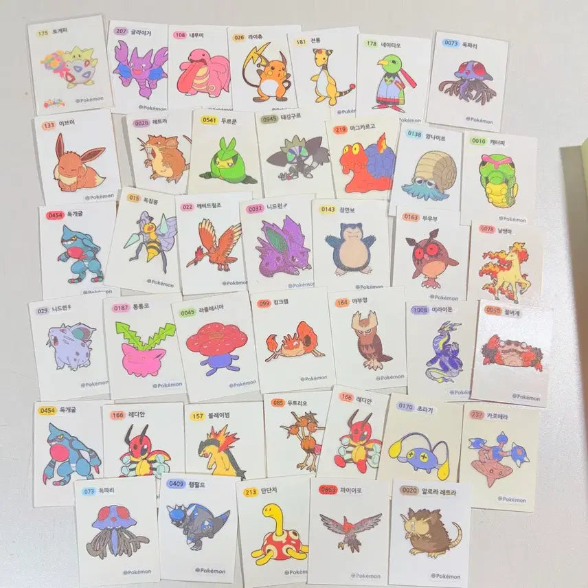 [BUNJANG] Pokemon Bread Stickers Bundle Set (40 pcs) / 포켓몬 빵 띠부씰 40장 일괄 판매 장당 500원 보다 저렴함