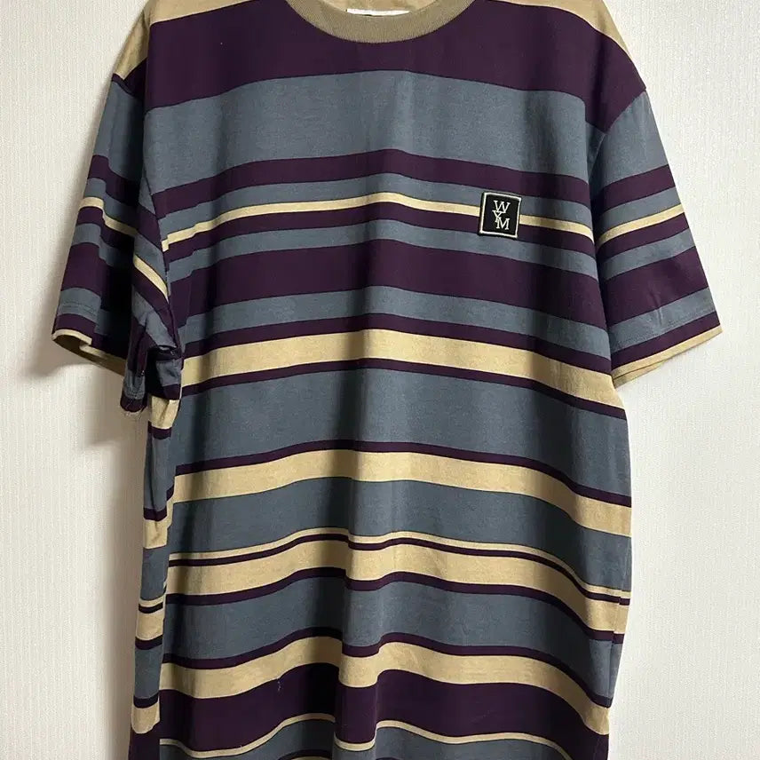 [BUNJANG] Wooyoungmi Limited Edition Back Logo Stripe Short Sleeve T-Shirt (Size 44) / [44] 우영미 도산 한정 백로고 스트라이프 반팔