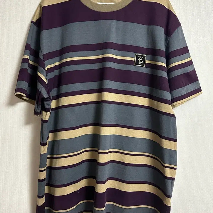 [BUNJANG] Wooyoungmi Limited Edition Back Logo Stripe Short Sleeve T-Shirt (Size 44) / [44] 우영미 도산 한정 백로고 스트라이프 반팔