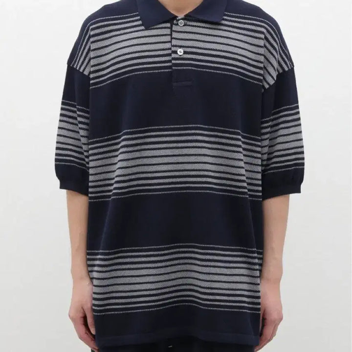 [BUNJANG] Nanamica Striped Polo Shirt Navy L / 나나미카 스트라이프 폴로셔츠 네이비 L 판매합니다.(새상품)