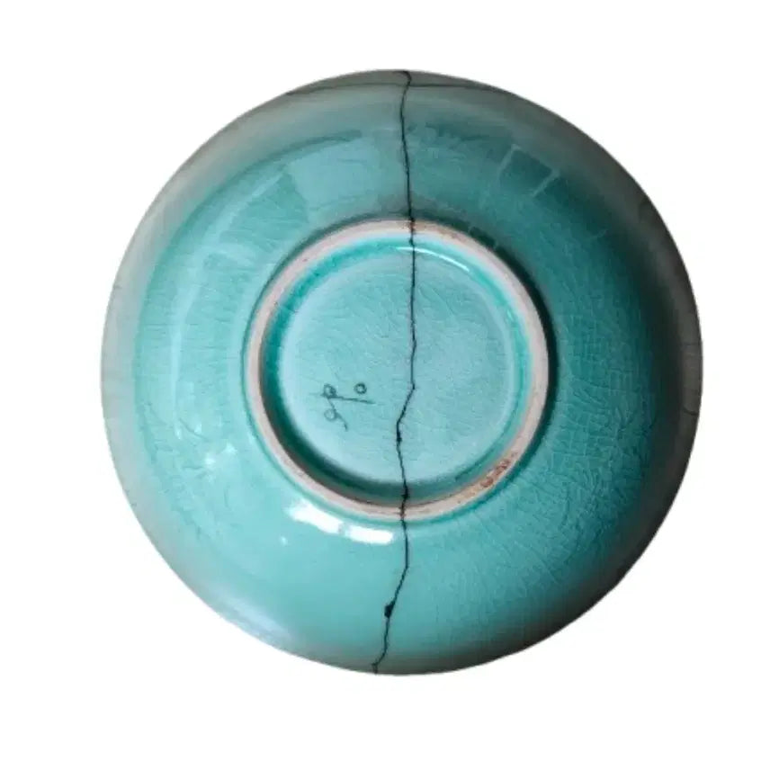 [BUNJANG] Shin Sang-ho Celadon Porcelain Water Basin with Kintsugi Repair / 사군자문 퇴수기 신상호 도예가님