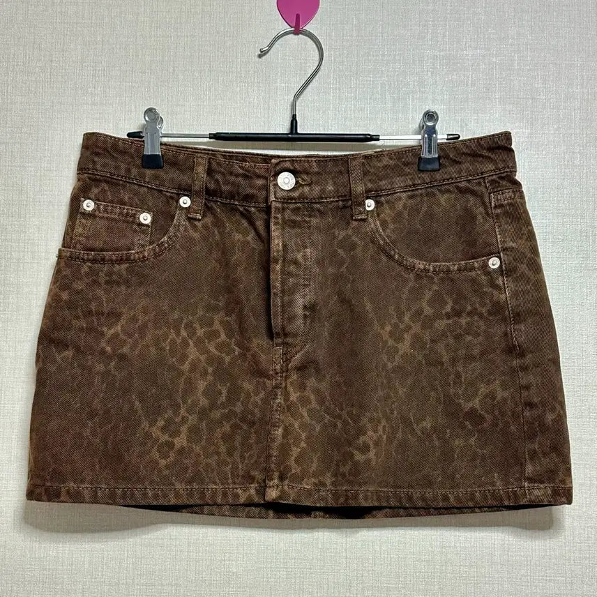 [BUNJANG] ZARA Animal Print Mini Skirt Deep Brown M / ZARA 애니멀 프린트 스커트 딥 브라운 M