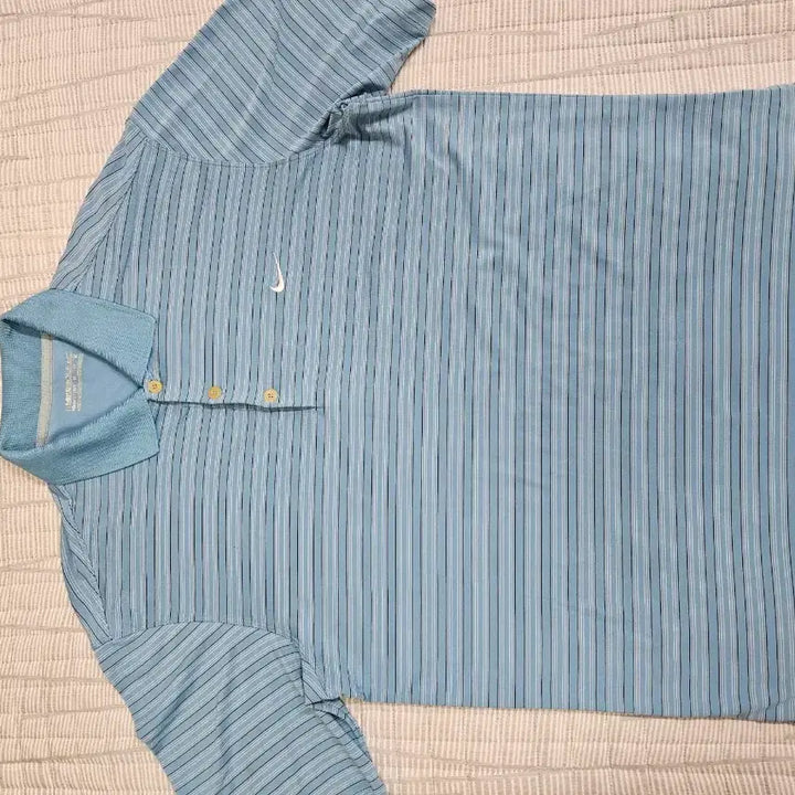 [BUNJANG] Nike Golf Blue Stripe Spandex Short Sleeve Polo Shirt / 나이키골프 카라 반팔 105