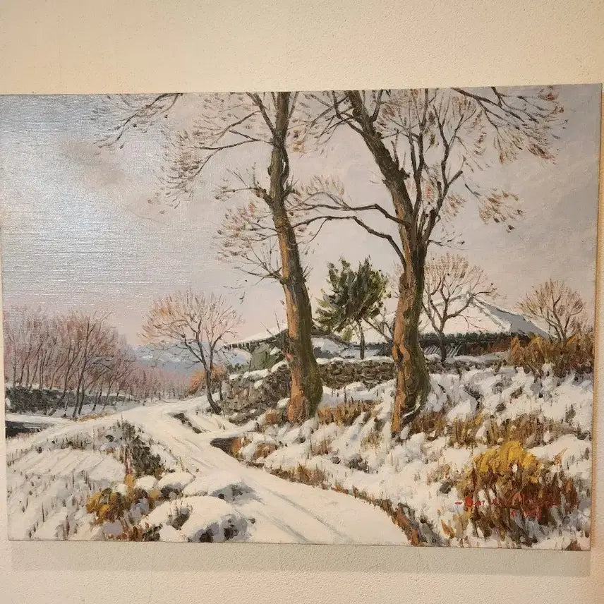 [BUNJANG] Kim Geun-soo "Winter Landscape" Oil Painting / [서정적인 겨울의 기억, 김근수 작가의 설경]