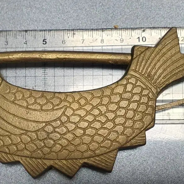 [BUNJANG] Antique Brass Carp Lock / 옛 황동 붕어자물통