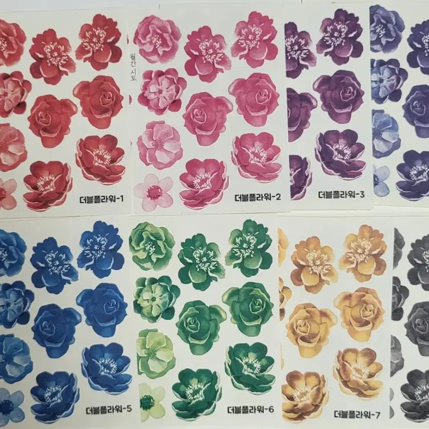 [BUNJANG] Siwol Tokki Double Flower Stickers (1 Set) / 시월토끼 더블플라워 소품 인스 스티커